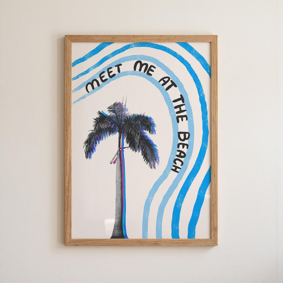 Meet Me at the Beach Print, Handwritten Coastal Poster, Palm Tree Wall Art (MR156) — poster 11