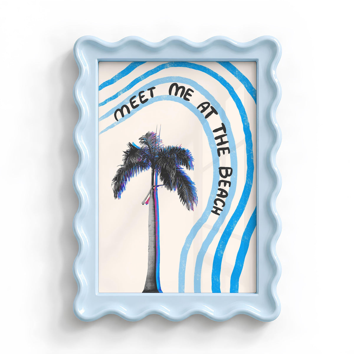 Meet Me at the Beach Print, Handwritten Coastal Poster, Palm Tree Wall Art (MR156) — poster 2