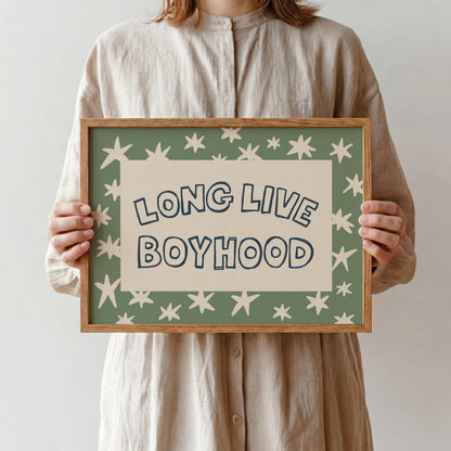 Long Live Boyhood Print, Boys Room Wall Art, Playroom Star Poster, Boy Nursery Decor (MR158) — poster 10