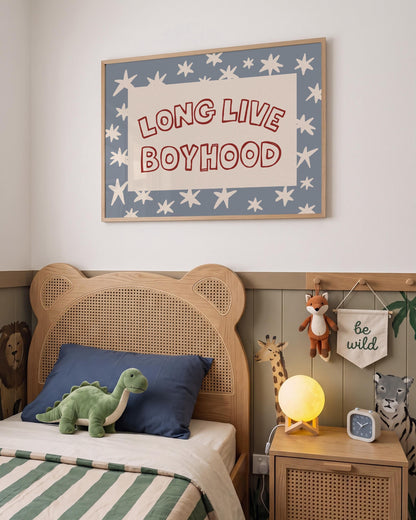 Long Live Boyhood Print, Boys Room Wall Art, Playroom Star Poster, Boy Nursery Decor (MR158) — poster 4