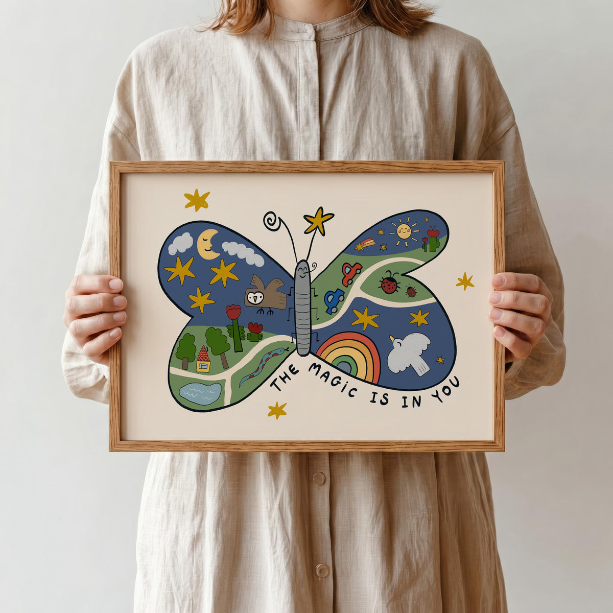 Butterfly Nursery Wall Art, Hand Drawn Playroom Decor, The Magic Is In You, Unframed (MR159) — poster 8