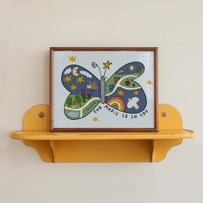 Butterfly Nursery Wall Art, Hand Drawn Playroom Decor, The Magic Is In You, Unframed (MR159) — poster 3