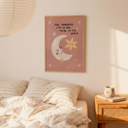 How Wonderful Life Is Now You’re In The World Print, Nursery Wall Art, Playroom Decor, New Baby Gift (MR155) — poster 2