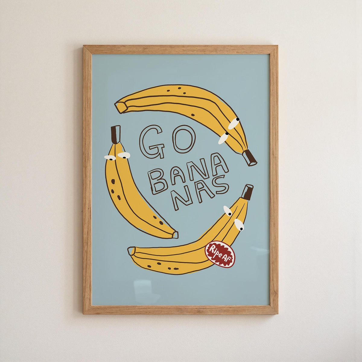 Go Bananas Poster, Funny Banana Art, Quirky Kitchen Wall Art, Weird Food Decor (MR163) — poster 10