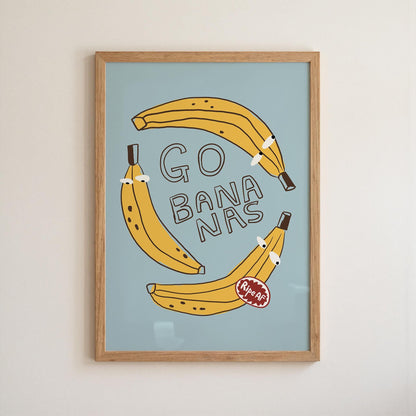 Go Bananas Poster, Funny Banana Art, Quirky Kitchen Wall Art, Weird Food Decor (MR163) — poster 10
