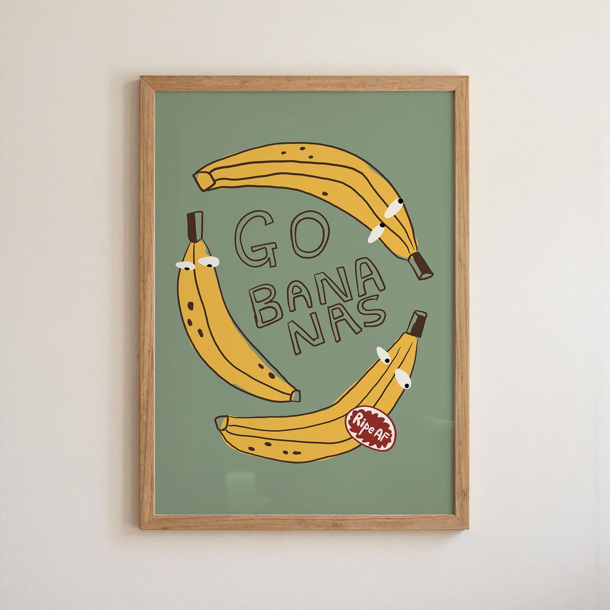 Go Bananas Poster, Funny Banana Art, Quirky Kitchen Wall Art, Weird Food Decor (MR163) — poster 13
