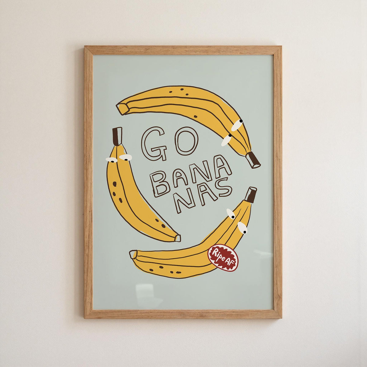 Go Bananas Poster, Funny Banana Art, Quirky Kitchen Wall Art, Weird Food Decor (MR163) — poster 12