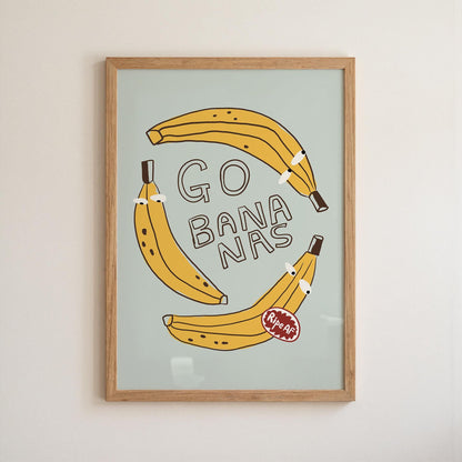 Go Bananas Poster, Funny Banana Art, Quirky Kitchen Wall Art, Weird Food Decor (MR163) — poster 12