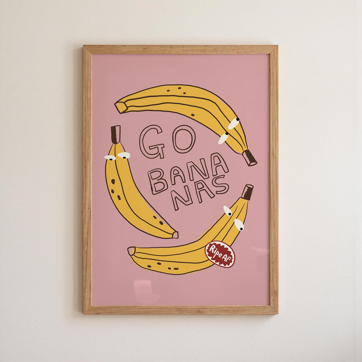 Go Bananas Poster, Funny Banana Art, Quirky Kitchen Wall Art, Weird Food Decor (MR163) — poster 11