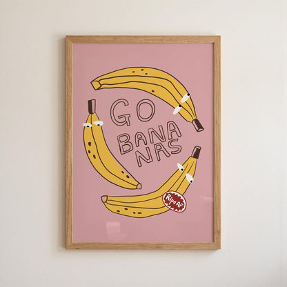 Go Bananas Poster, Funny Banana Art, Quirky Kitchen Wall Art, Weird Food Decor (MR163) — poster 11