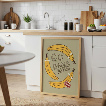 Go Bananas Poster, Funny Banana Art, Quirky Kitchen Wall Art, Weird Food Decor (MR163) — poster 8