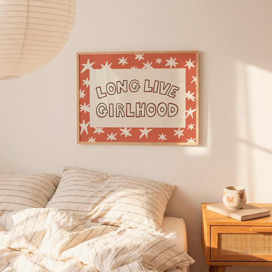 Long Live Girlhood Print, Hand Drawn Girls Room Decor, Whimsical Playroom Wall Art (MR164) — poster 2