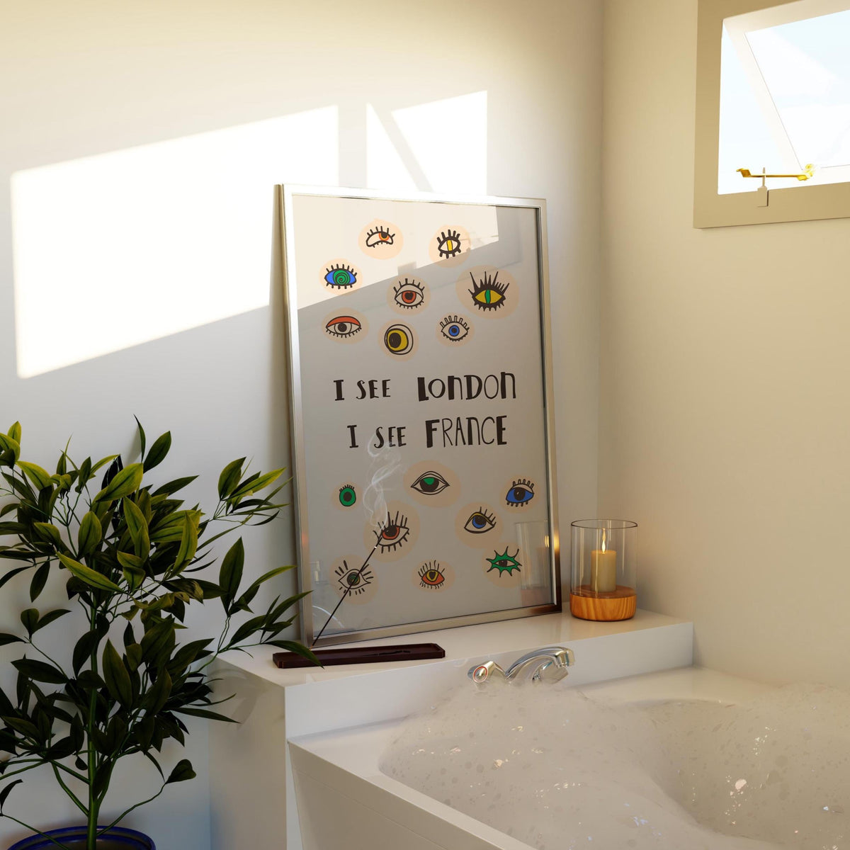 I See London Print, Quirky Eye Wall Art, Funny Bathroom Poster, Cheeky Eclectic Decor (MR160) — poster 7
