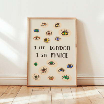 I See London Print, Quirky Eye Wall Art, Funny Bathroom Poster, Cheeky Eclectic Decor (MR160) — poster 9