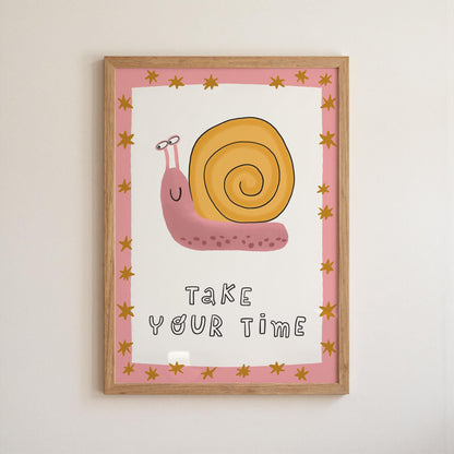 Snail Nursery Art Print, Take Your Time, Kids Affirmation, Hand Drawn Playroom Decor (MR165) — poster 7