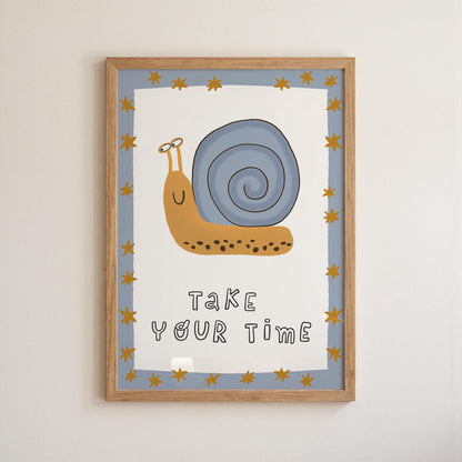 Snail Nursery Art Print, Take Your Time, Kids Affirmation, Hand Drawn Playroom Decor (MR165) — poster 9