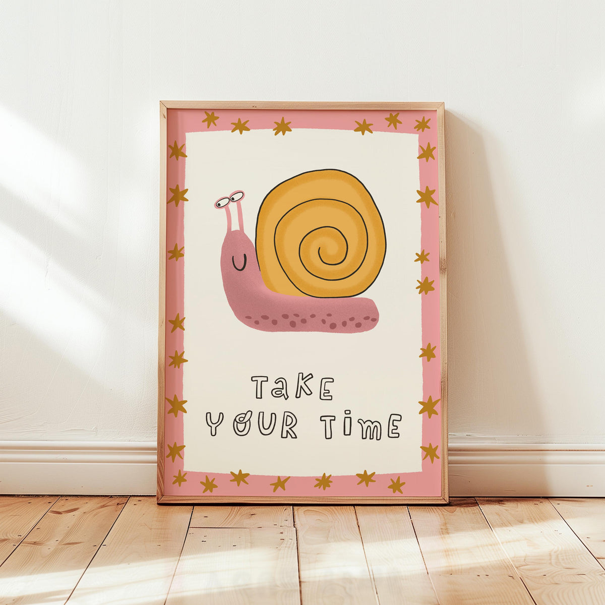 Snail Nursery Art Print, Take Your Time, Kids Affirmation, Hand Drawn Playroom Decor (MR165) — poster 1