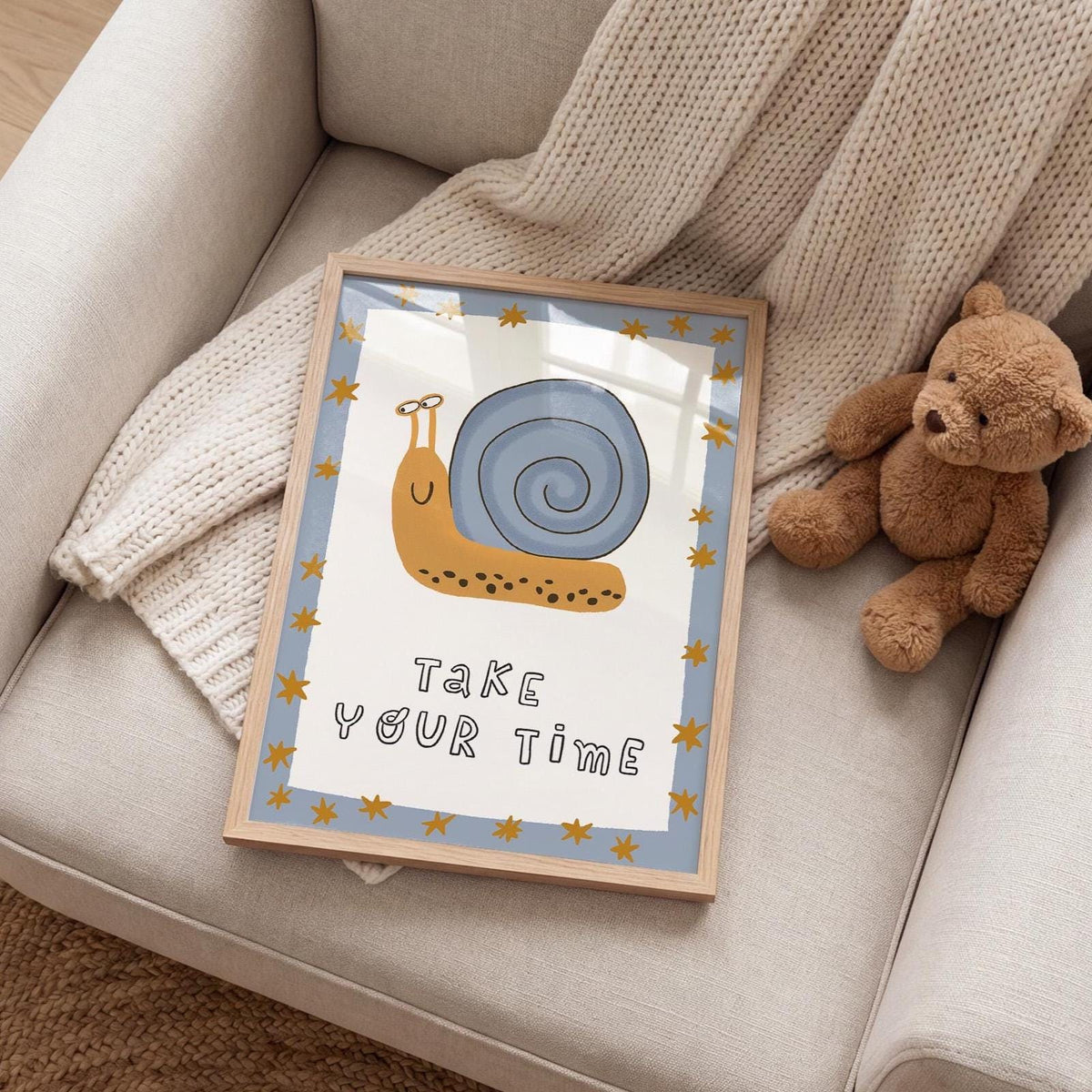 Snail Nursery Art Print, Take Your Time, Kids Affirmation, Hand Drawn Playroom Decor (MR165) — poster 5