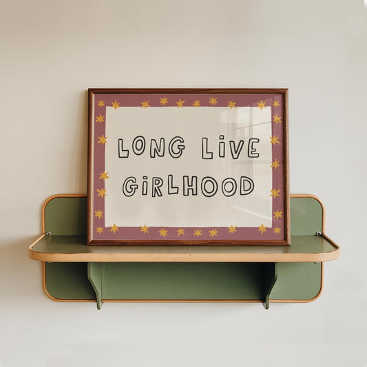 Long Live Girlhood Print, Girls Room Decor, Above Bed Wall Art, Nursery Art (MR166) — poster 1