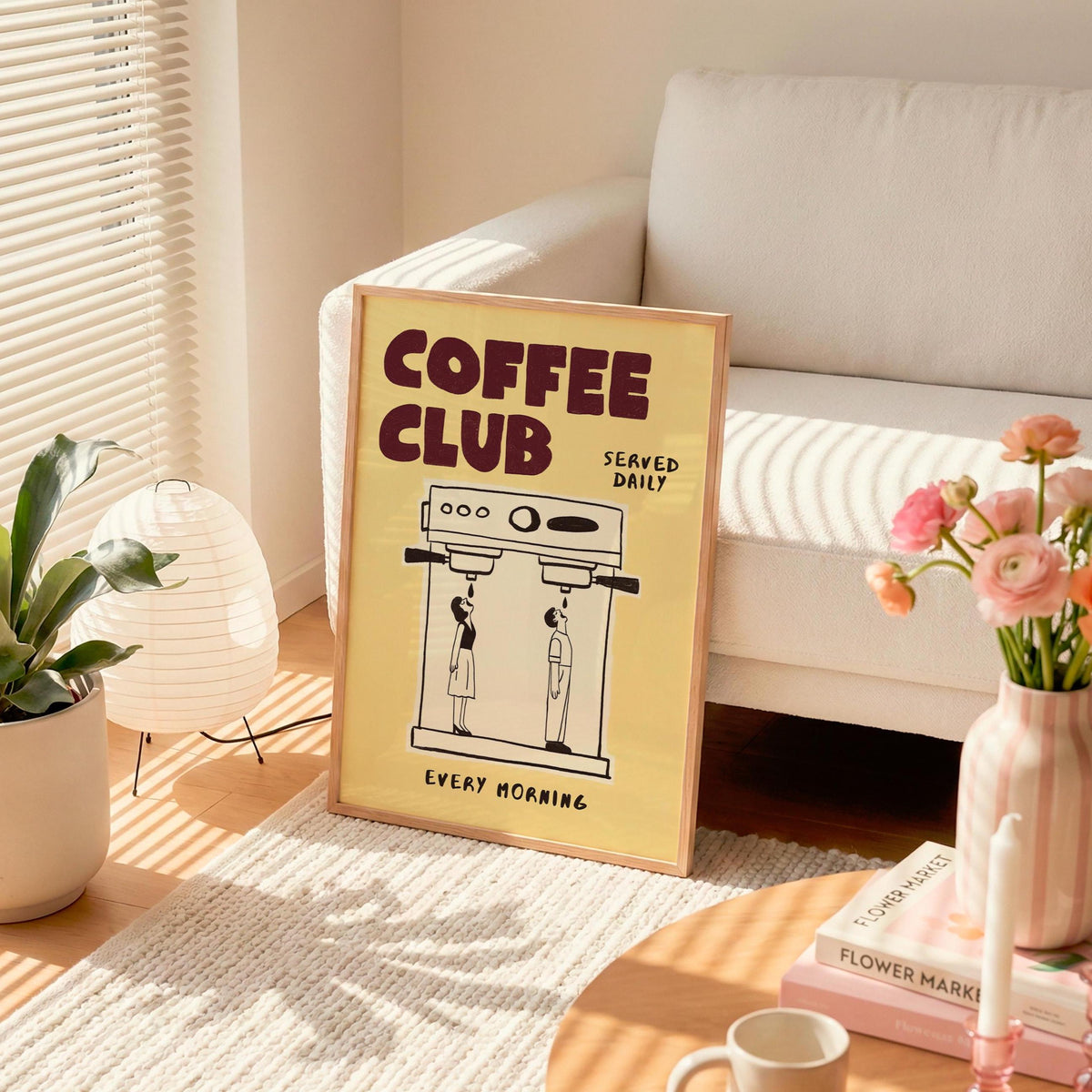 Coffee Poster, Hand-Drawn Retro Espresso Machine Art, Coffee Bar Decor (MR167) — poster 3