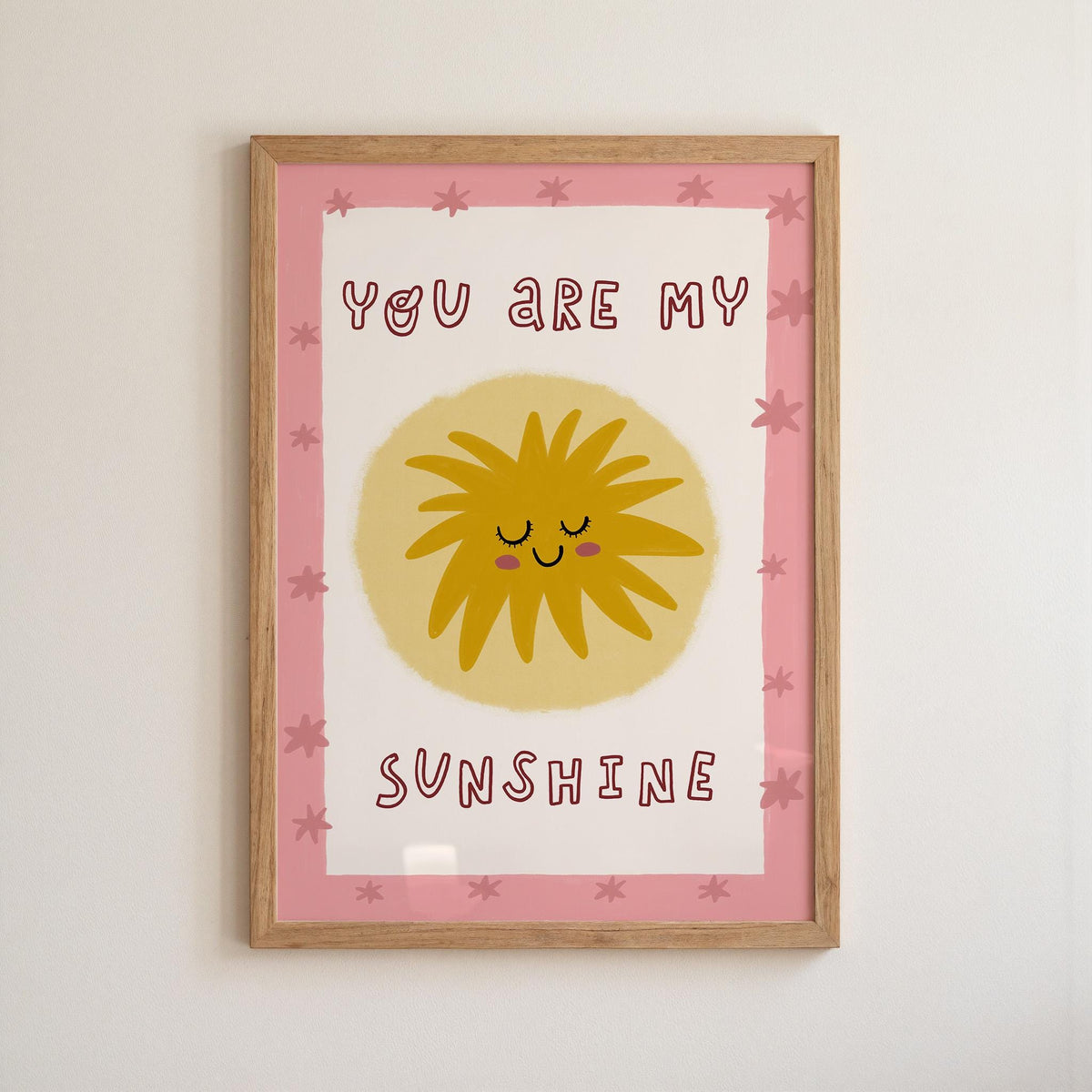 You Are My Sunshine Print, Hand Drawn Poster, Sun Playroom Wall Art, Nursery Decor (MR168) — poster 11