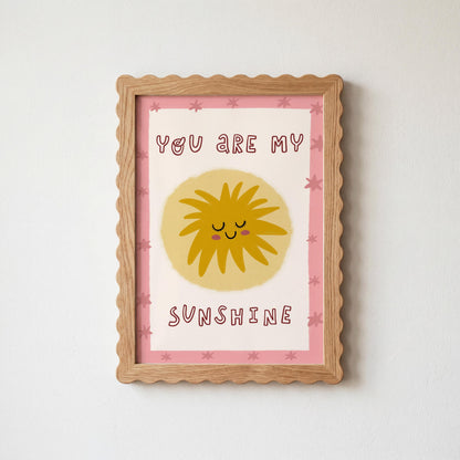 You Are My Sunshine Print, Hand Drawn Poster, Sun Playroom Wall Art, Nursery Decor (MR168) — poster 2