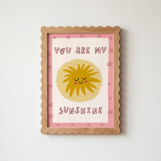 You Are My Sunshine Print, Hand Drawn Poster, Sun Playroom Wall Art, Nursery Decor (MR168) — poster 2