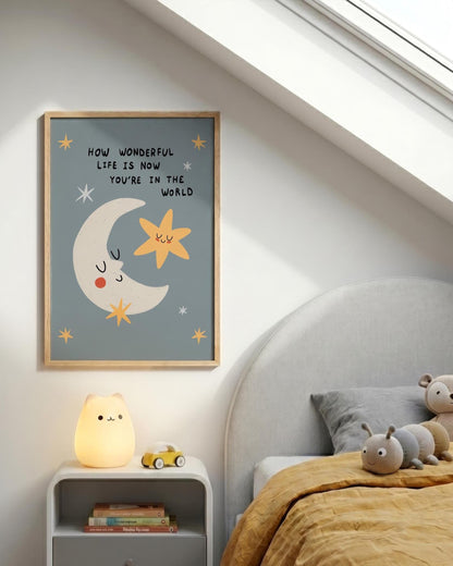 How Wonderful Life Is Now You’re In The World Print, Nursery Wall Art, Playroom Decor, New Baby Gift (MR155) — poster 3