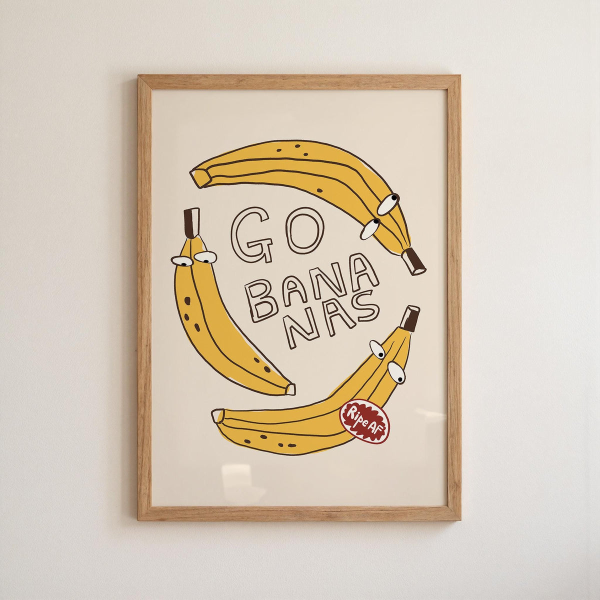 Go Bananas Poster, Funny Banana Art, Quirky Kitchen Wall Art, Weird Food Decor (MR163) — poster 15
