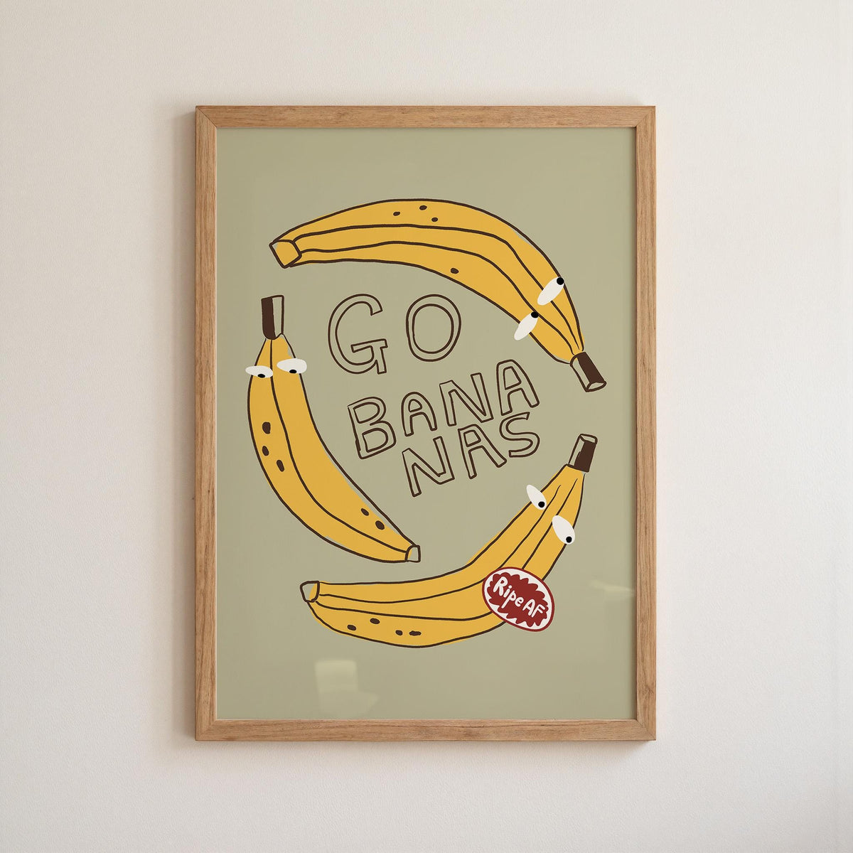 Go Bananas Poster, Funny Banana Art, Quirky Kitchen Wall Art, Weird Food Decor (MR163) — poster 14
