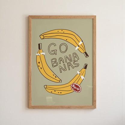 Go Bananas Poster, Funny Banana Art, Quirky Kitchen Wall Art, Weird Food Decor (MR163) — poster 14
