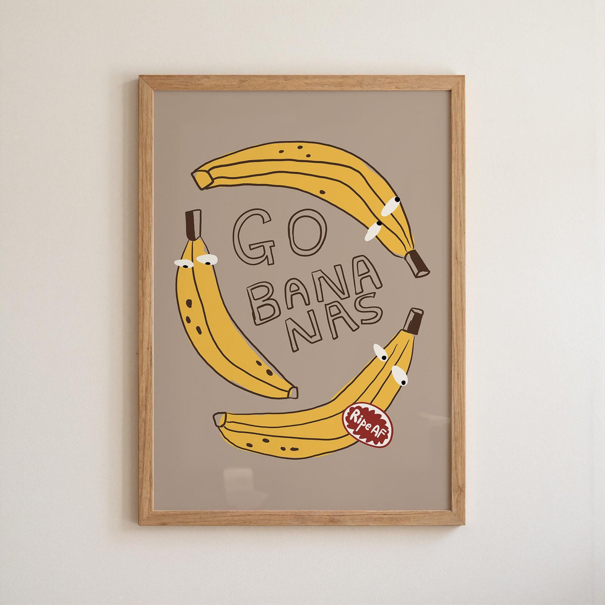 Go Bananas Poster, Funny Banana Art, Quirky Kitchen Wall Art, Weird Food Decor (MR163) — poster 16