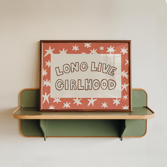 Long Live Girlhood Print, Hand Drawn Girls Room Decor, Whimsical Playroom Wall Art (MR164) — poster 1