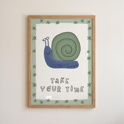 Snail Nursery Art Print, Take Your Time, Kids Affirmation, Hand Drawn Playroom Decor (MR165) — poster 8