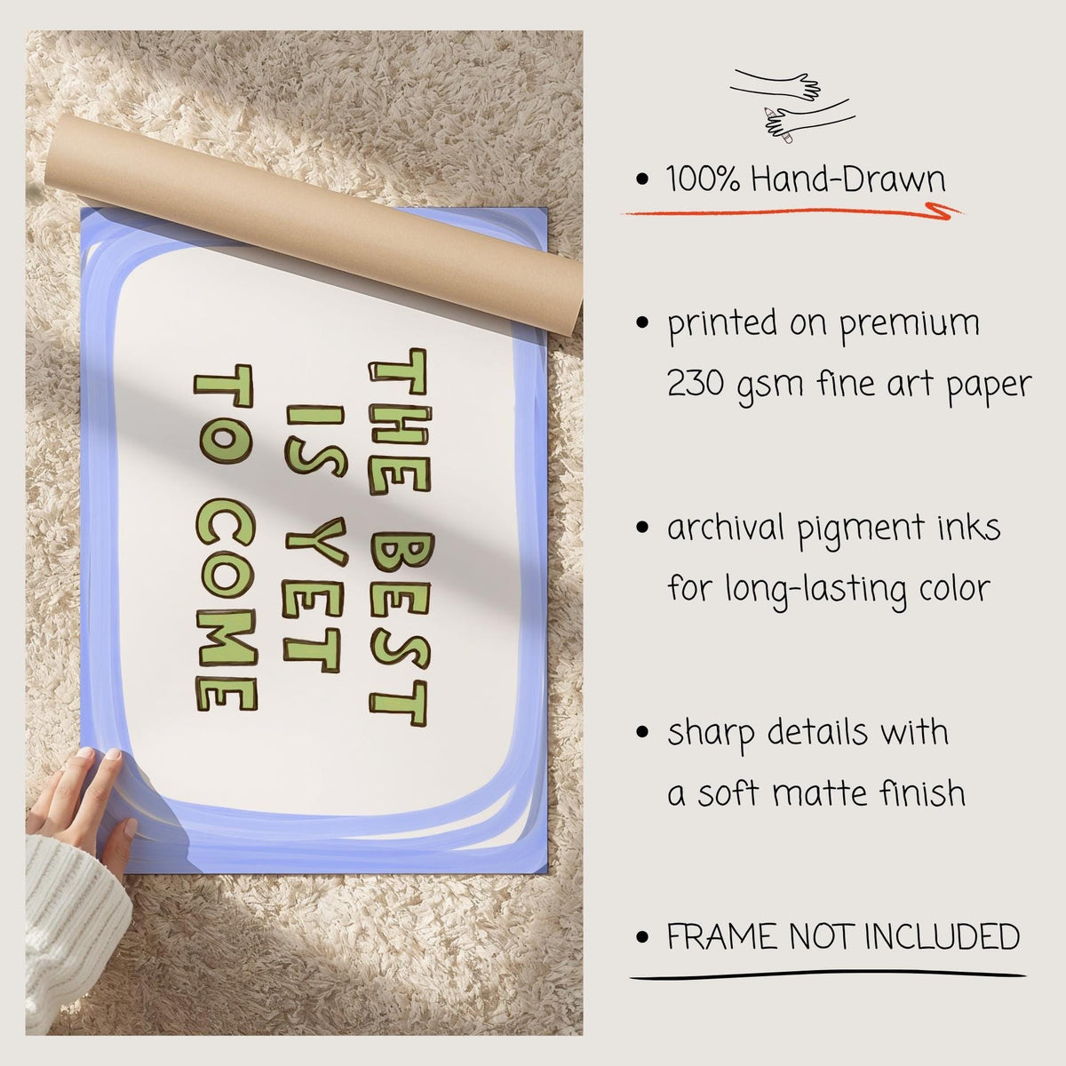 The Best Is Yet to Come Print, Whimsical Wall Art, Inspirational Quote (MR170) — poster 8