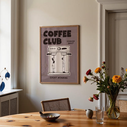 Coffee Poster, Hand-Drawn Retro Espresso Machine Art, Coffee Bar Decor (MR167) — poster 6