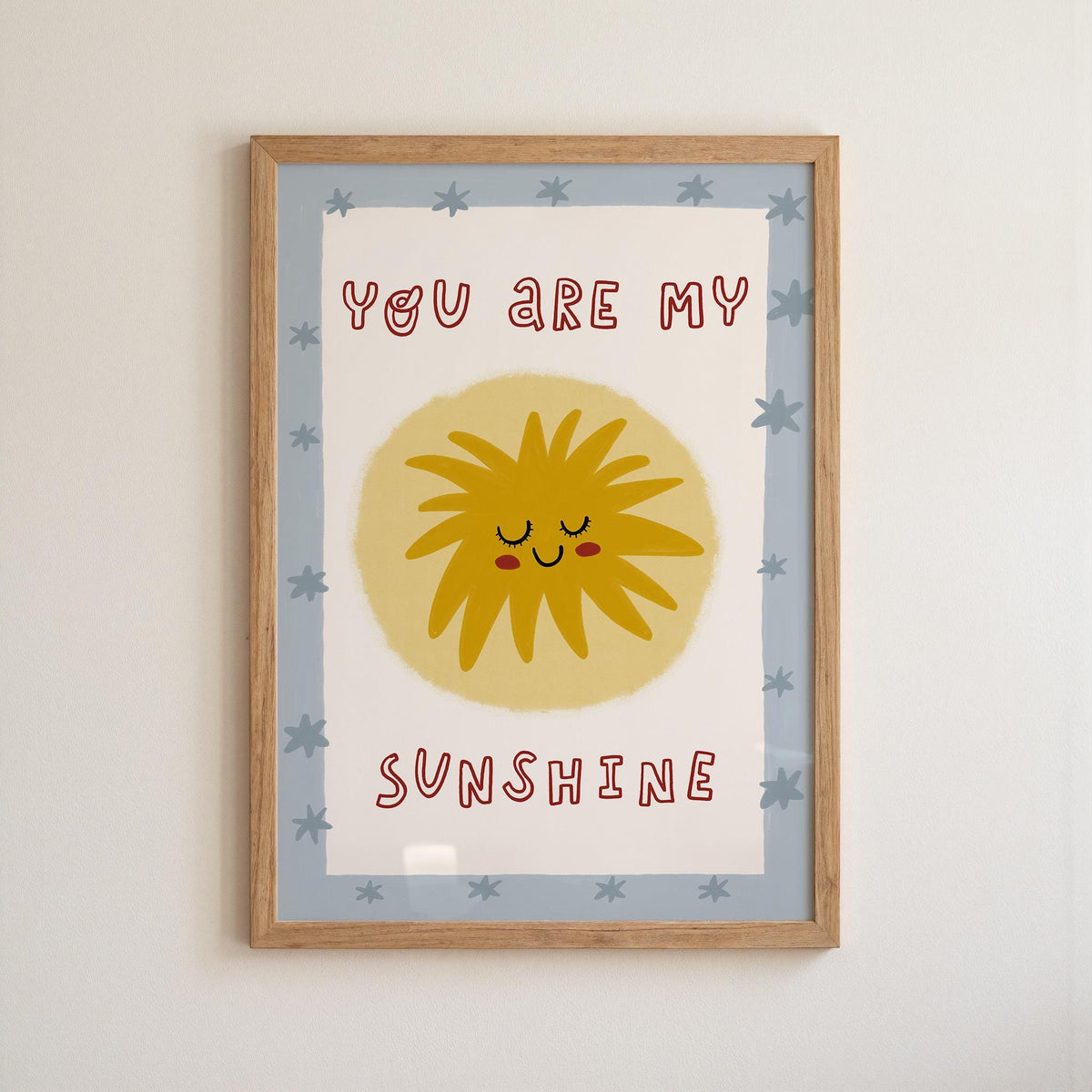 You Are My Sunshine Print, Hand Drawn Poster, Sun Playroom Wall Art, Nursery Decor (MR168) — poster 10