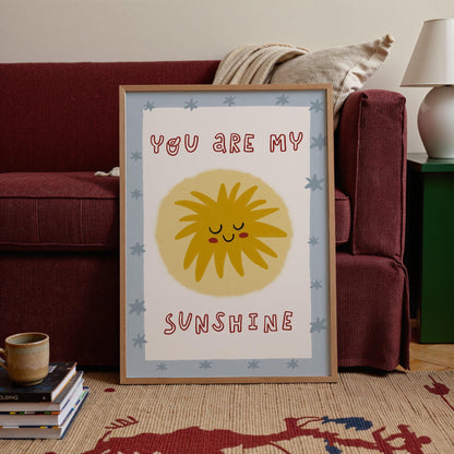 You Are My Sunshine Print, Hand Drawn Poster, Sun Playroom Wall Art, Nursery Decor (MR168) — poster 5