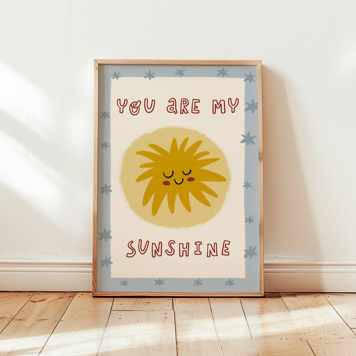 You Are My Sunshine Print, Hand Drawn Poster, Sun Playroom Wall Art, Nursery Decor (MR168) — poster 7