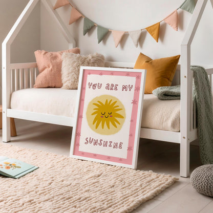 You Are My Sunshine Print, Hand Drawn Poster, Sun Playroom Wall Art, Nursery Decor (MR168) — poster 6