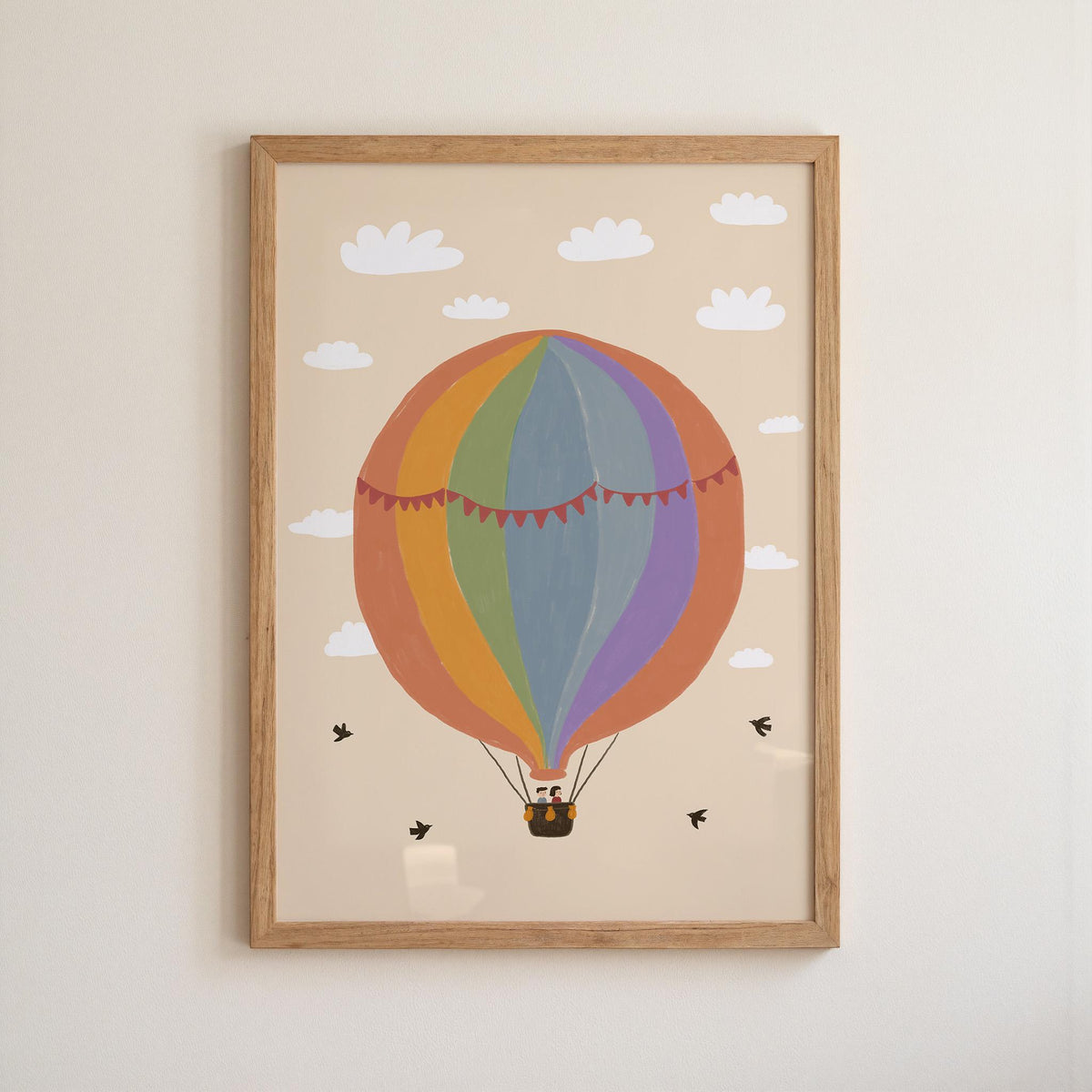 Hot Air Balloon Nursery Print, Whimsical Playroom Wall Art, Hand-Drawn Kids Room Decor (MR172) — poster 12