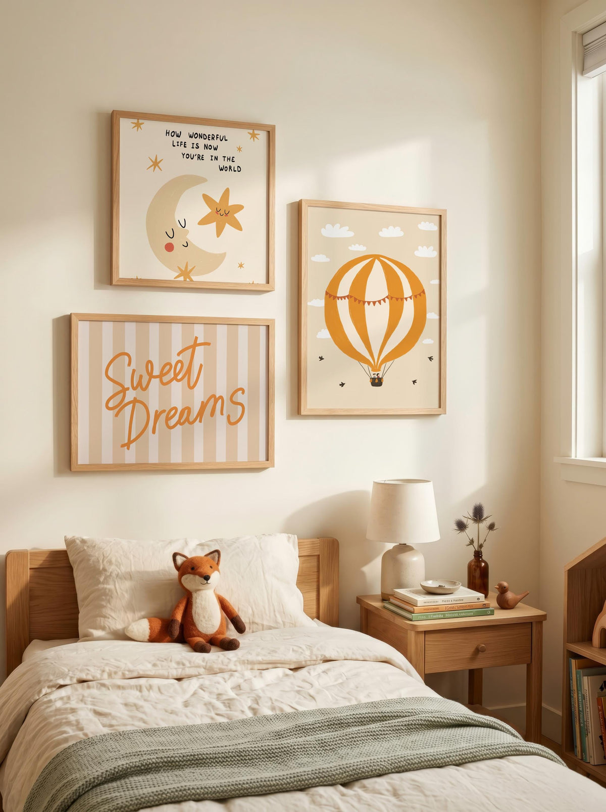 Hot Air Balloon Nursery Print, Whimsical Playroom Wall Art, Hand-Drawn Kids Room Decor (MR172) — poster 6