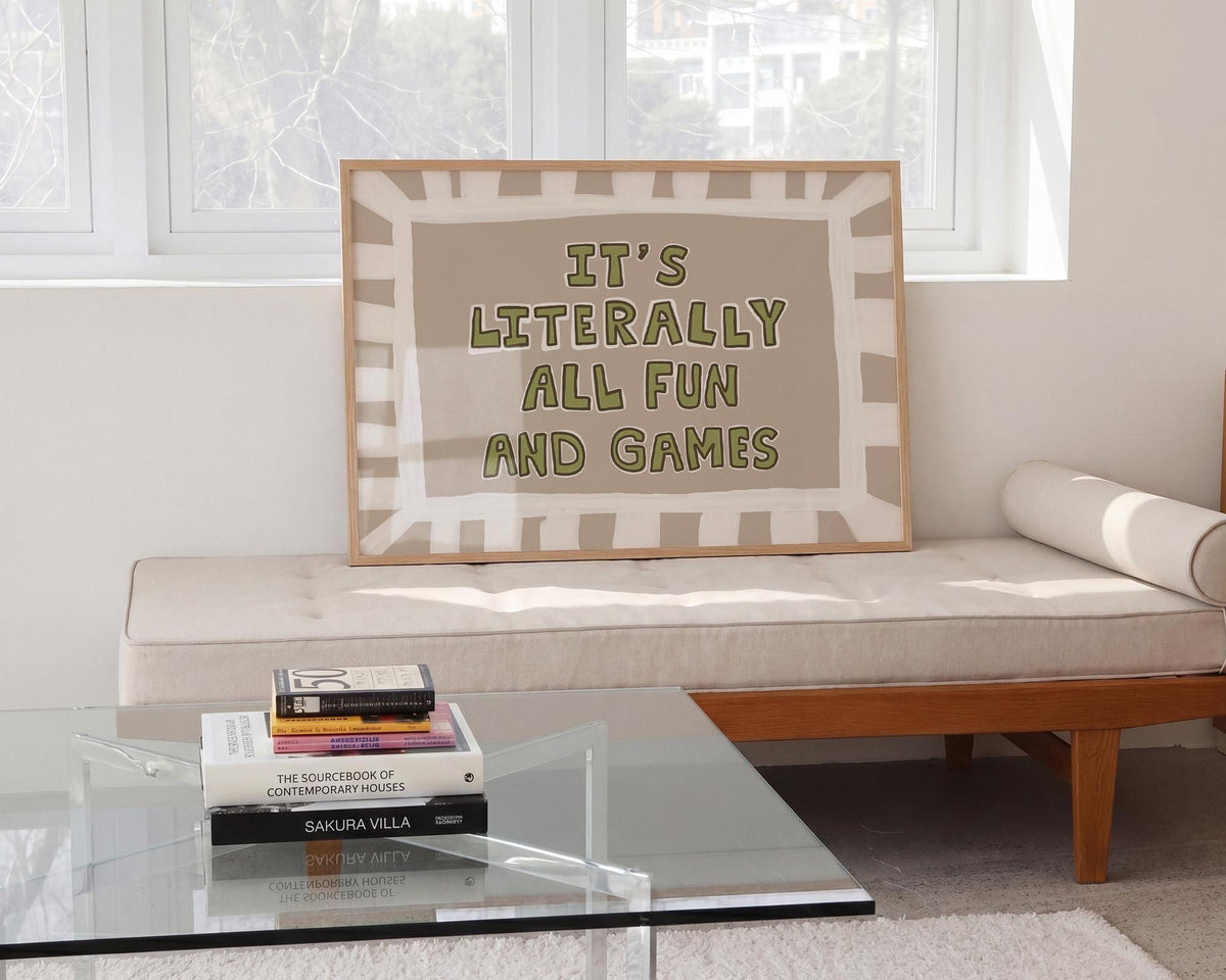 Fun and Games Poster, Funky Wall Art, Hand-Drawn Retro Typography, Dopamine Decor MR171 — poster 5