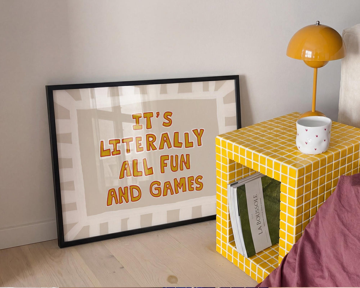 Fun and Games Poster, Funky Wall Art, Hand-Drawn Retro Typography, Dopamine Decor MR171 — poster 6