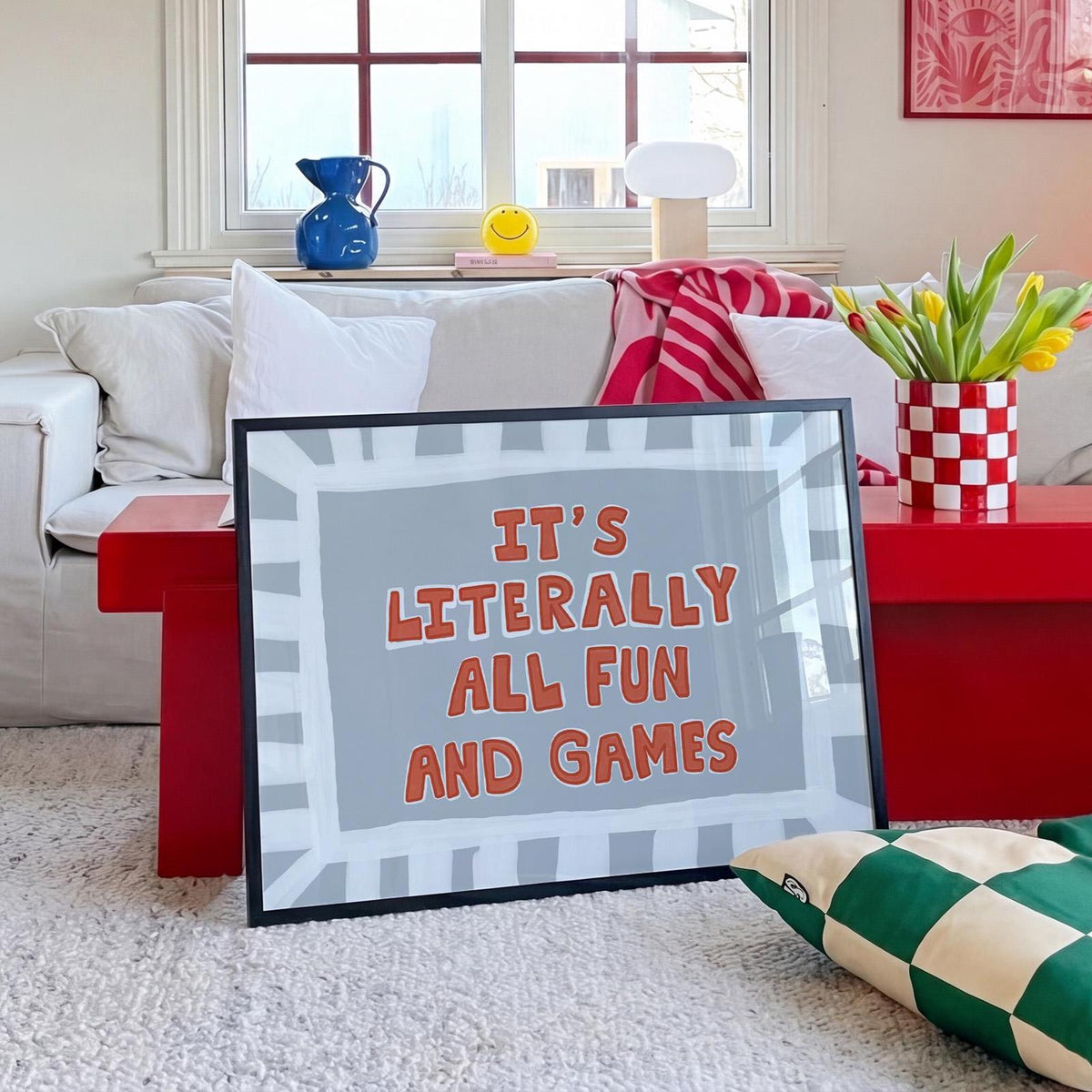 Fun and Games Poster, Funky Wall Art, Hand-Drawn Retro Typography, Dopamine Decor MR171 — poster 9