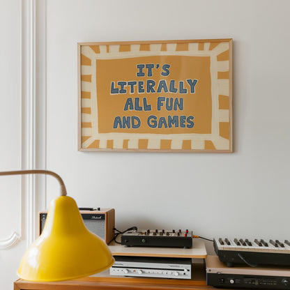 Fun and Games Poster, Funky Wall Art, Hand-Drawn Retro Typography, Dopamine Decor MR171 — poster 3
