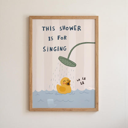 Funny Duck Bathroom Wall Art, This Shower Is for Singing, Funky Dopamine Decor MR173 — poster 11