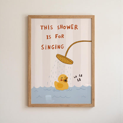 Funny Duck Bathroom Wall Art, This Shower Is for Singing, Funky Dopamine Decor MR173 — poster 10
