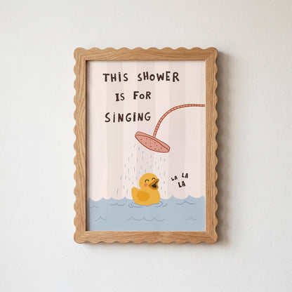 Funny Duck Bathroom Wall Art, This Shower Is for Singing, Funky Dopamine Decor MR173 — poster 2