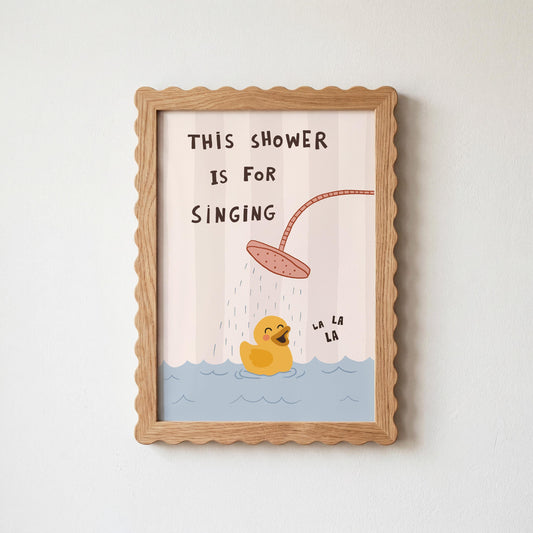 Funny Duck Bathroom Wall Art, This Shower Is for Singing, Funky Dopamine Decor MR173 — poster 2
